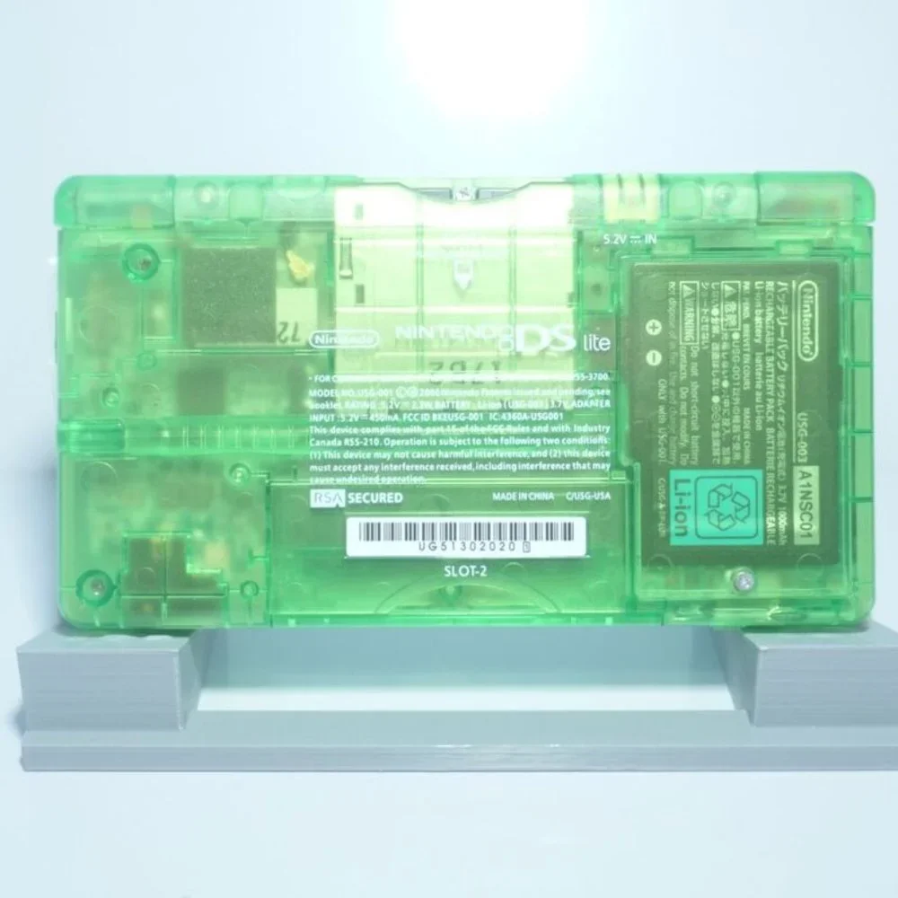 Nintendo DS Lite Transparent Clear Kiwi Green Handheld System with Charger